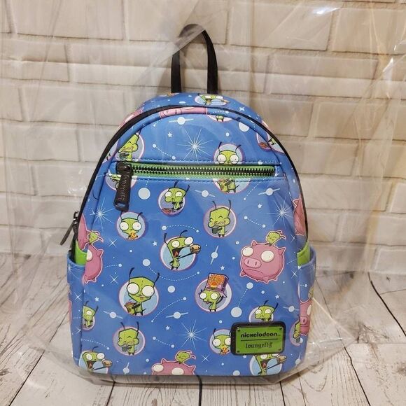 Loungefly Nickelodeon Invader Zim Snacks AOP Mini Backpack - Picture 1 of 5
